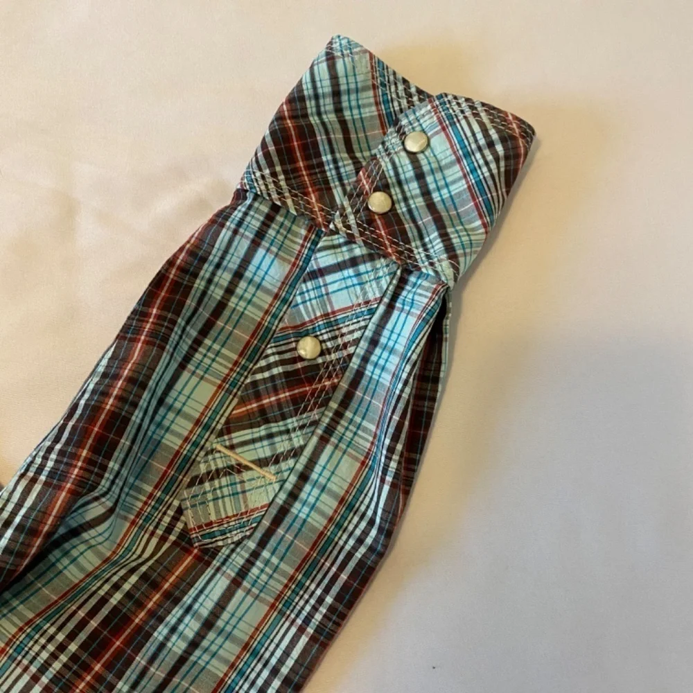 True Religion Brand Pearl Snap Button Plaid‎ Western Shirt (3XL)